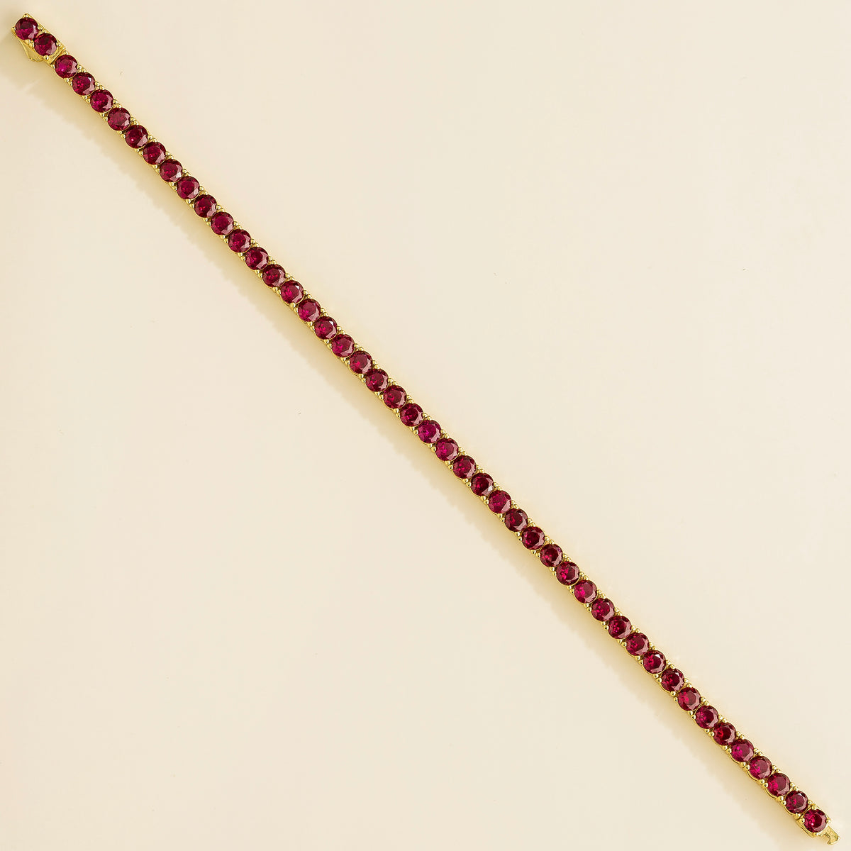 Stacy Gold Tennis Bracelet Set With Ruby - Online Order Ruby Jewellery from London