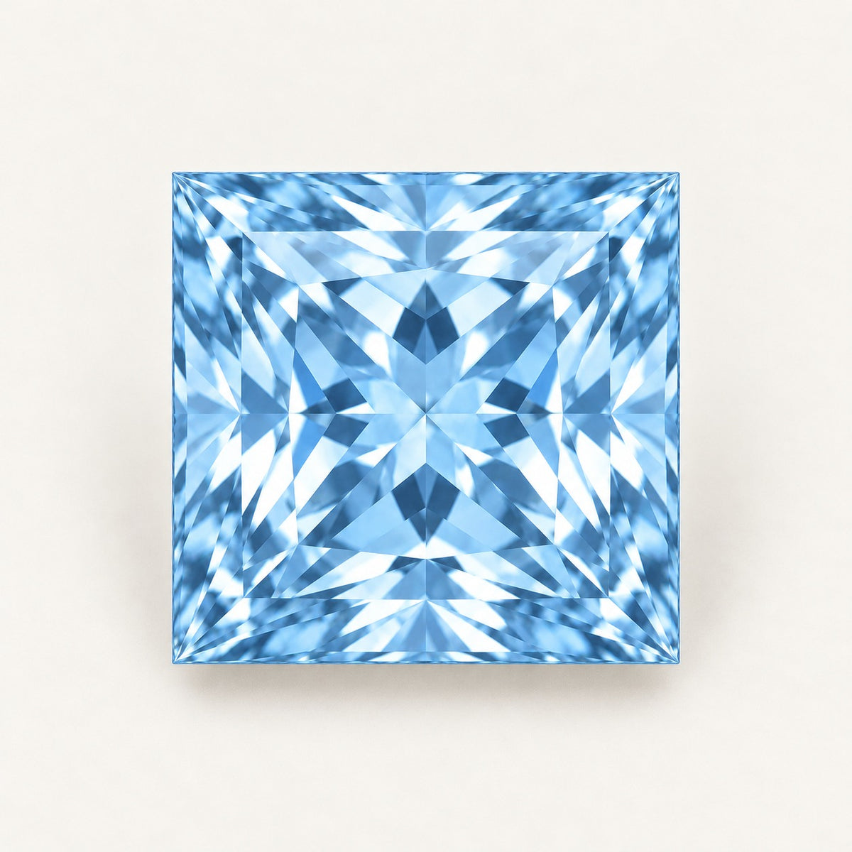 Sky blue lab-grown spinel, princess cut