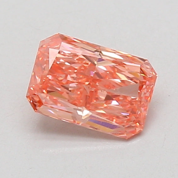 0.83ct Radiant lab-grown diamond, Fancy Vivid Pink, VVS2 – 360° view