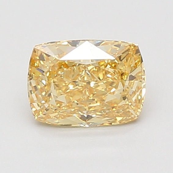 1.02ct Elongated Cushion lab-grown diamond, Fancy Vivid Yellow, VVS2