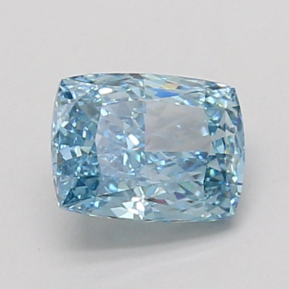 1.06ct Elongated Cushion lab-grown diamond, Fancy Vivid Blue, VVS2 – 360° view