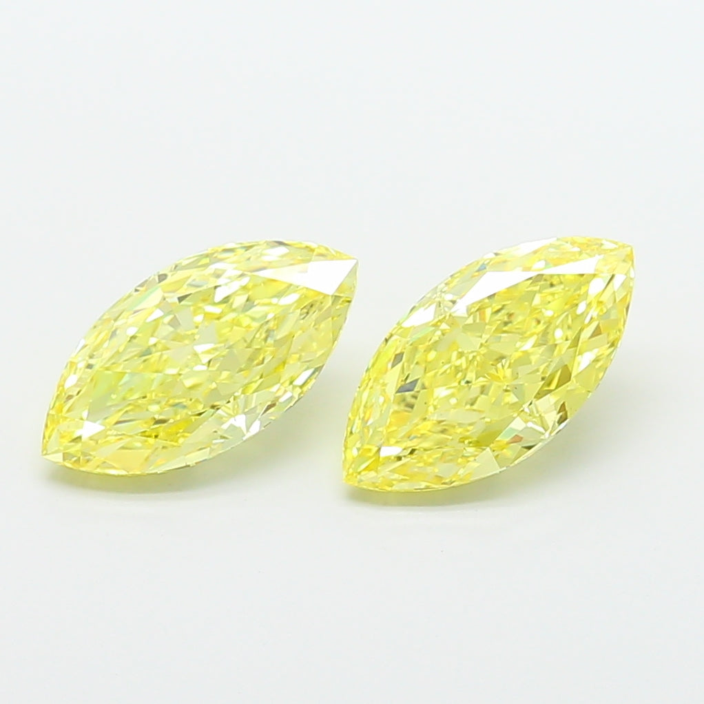 2.5ct Marquise lab-grown diamond, Fancy Intense Yellow, VS1