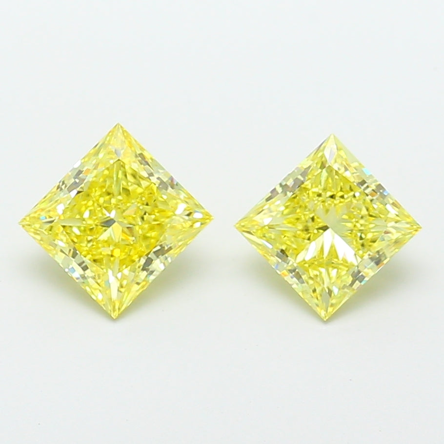 1.72ct Princess lab-grown diamond, Fancy Intense Yellow, VS1