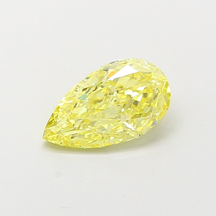 1.09ct Pear lab-grown diamond, Fancy Vivid Yellow, VS2 – 360° view