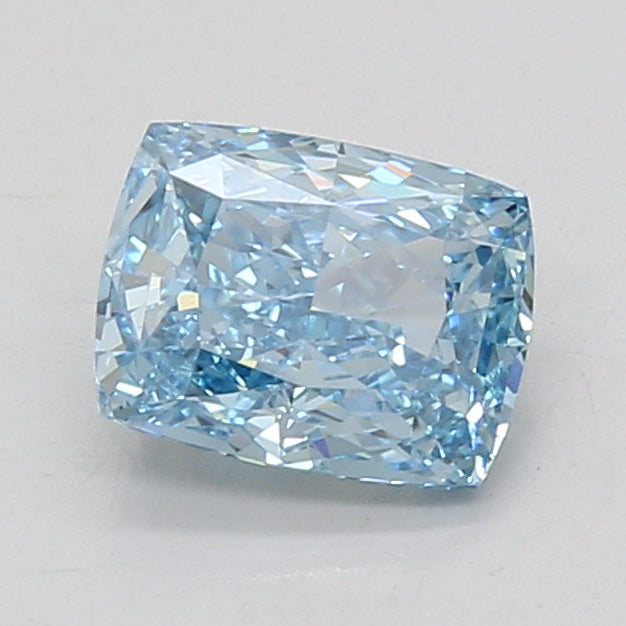 1.53ct Elongated Cushion lab-grown diamond, Fancy Vivid Blue, VVS2 – 360° view