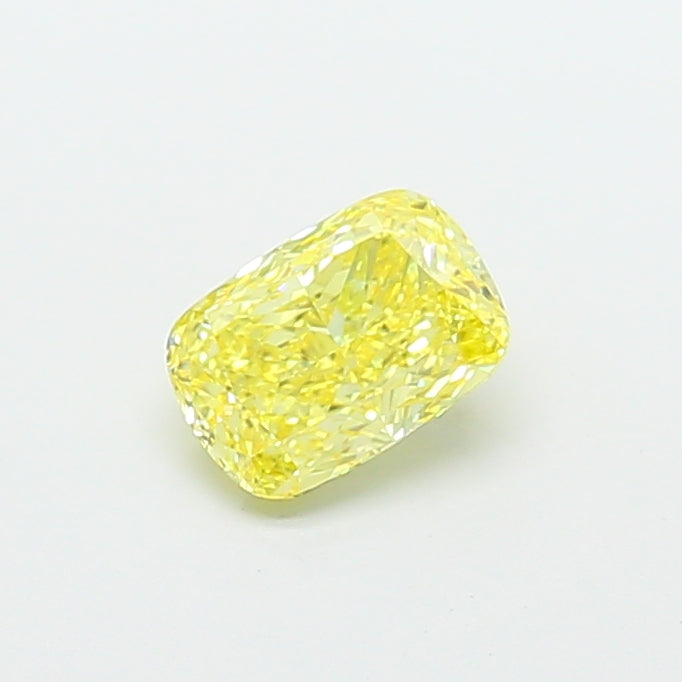 1.24ct Elongated Cushion lab-grown diamond, Fancy Intense Yellow, VS2 – 360° view