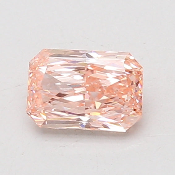 0.8ct Radiant lab-grown diamond, Fancy Vivid Pink, VS1 – 360° view