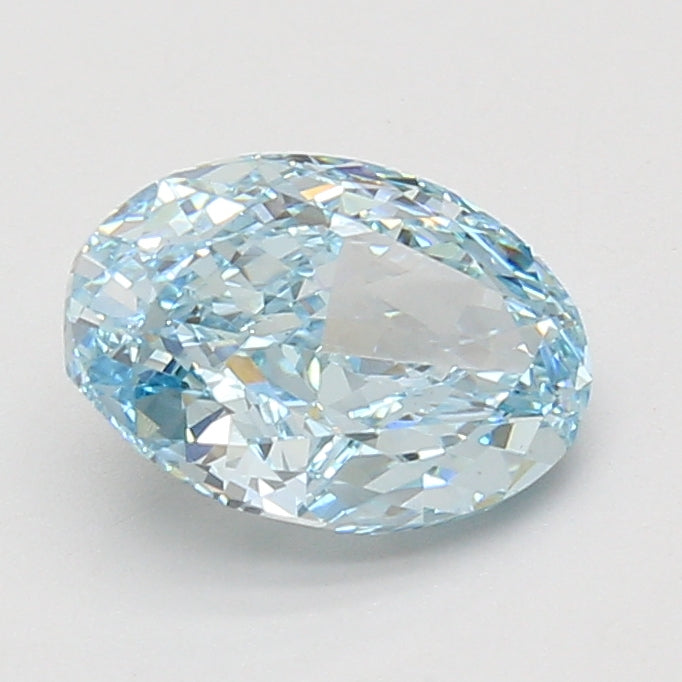 2.05ct Oval lab-grown diamond, Fancy Vivid Blue, VS2 – 360° view