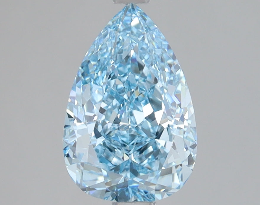 1.59ct Pear lab-grown diamond, Fancy Vivid Blue, VS1 – 360° view
