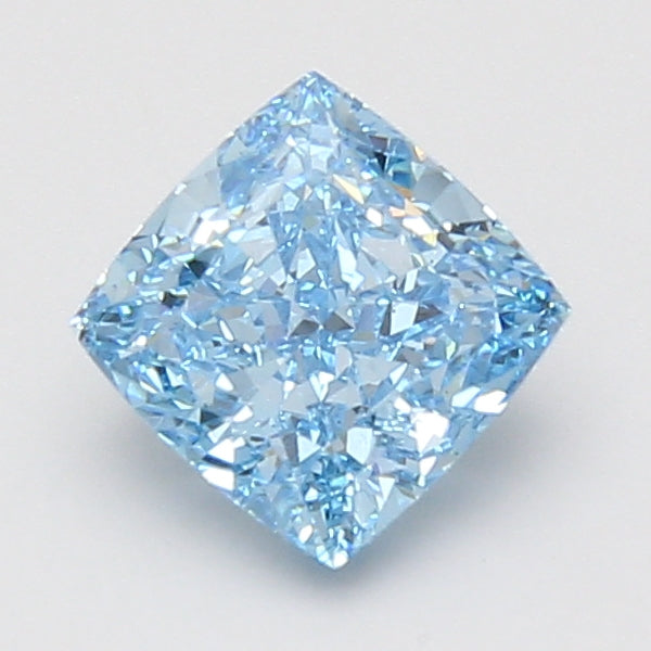 1.55ct Cushion lab-grown diamond, Fancy Vivid Blue, VS1 – 360° view