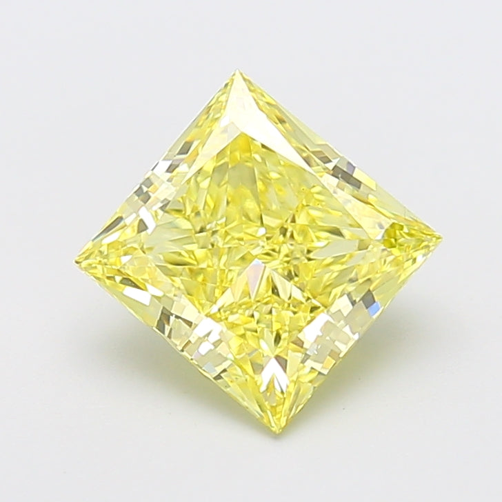 3.01ct Princess lab-grown diamond, Fancy Intense Yellow, VS1