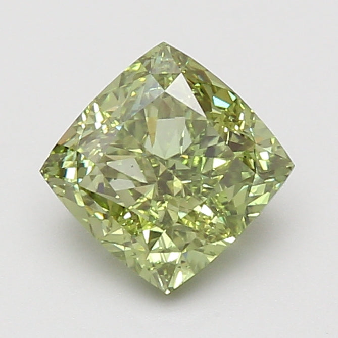 2.01ct Cushion lab-grown diamond, Fancy Vivid Green, VS1 – 360° view