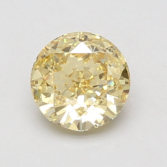 0.93ct Round lab-grown diamond, Fancy Yellow, VVS2