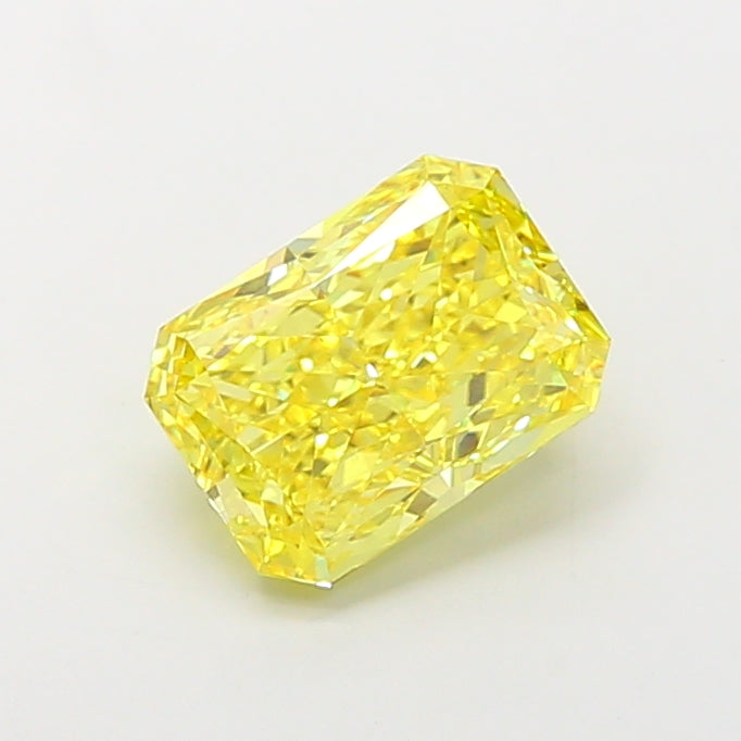 4.1ct Radiant lab-grown diamond, Fancy Vivid Yellow, VS2