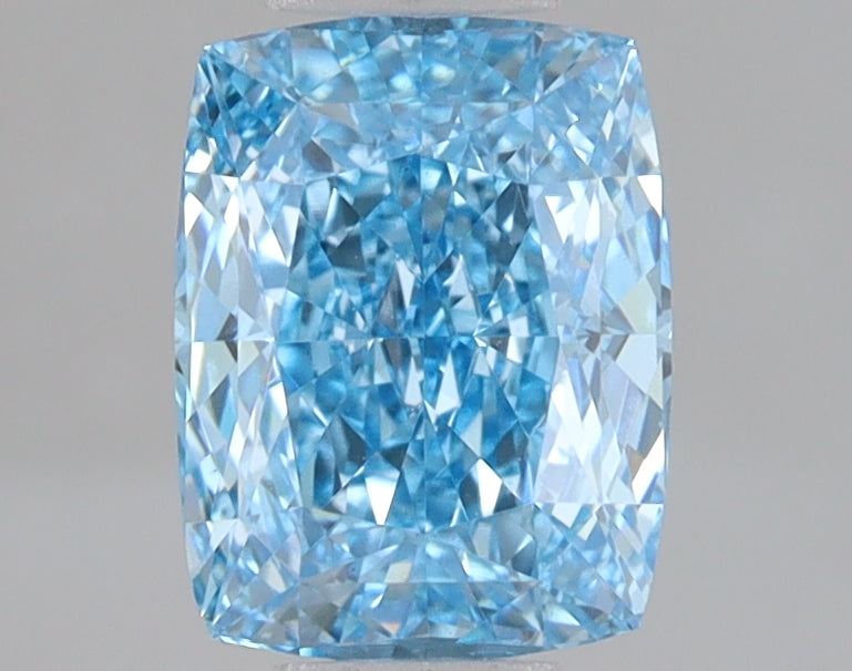 1.58ct Elongated Cushion lab-grown diamond, Fancy Vivid Blue, VS1 – 360° view