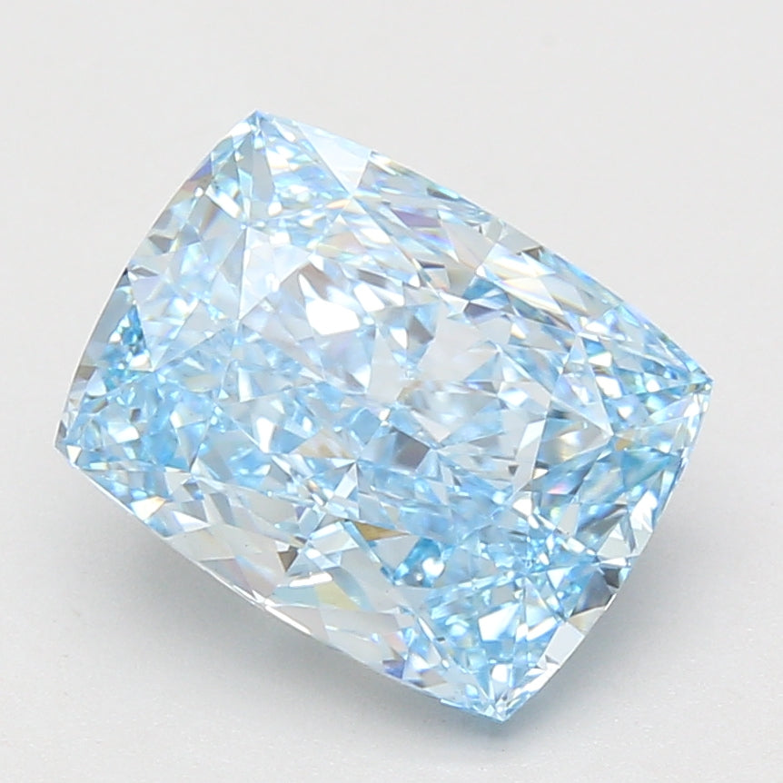 5.08ct Elongated Cushion lab-grown diamond, Fancy Vivid Blue, VS1