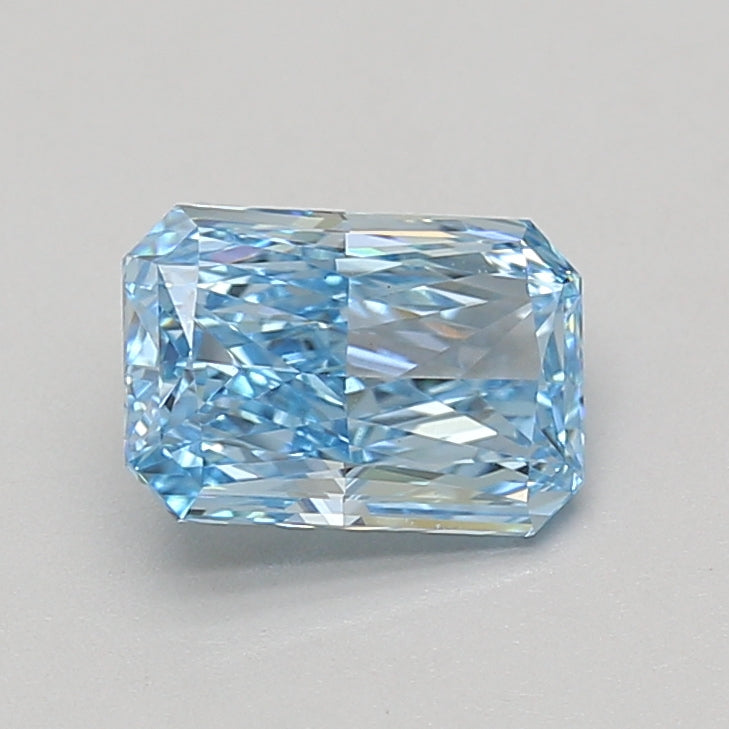 1.52ct Radiant lab-grown diamond, Fancy Vivid Blue, VS1 – 360° view