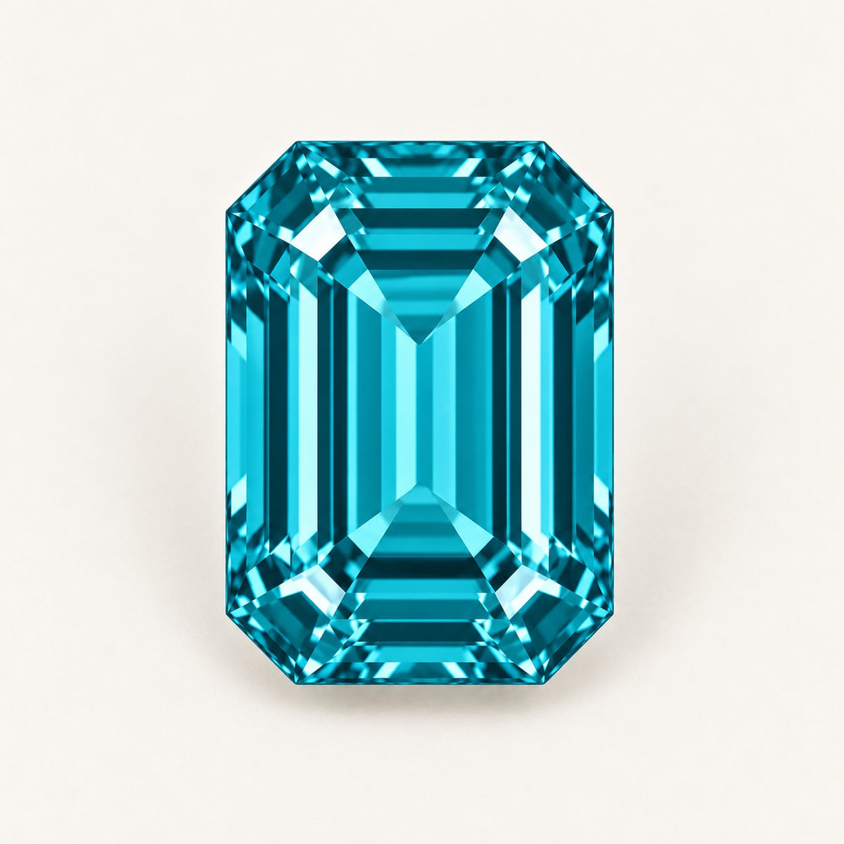 Teal lab-grown spinel, emerald cut