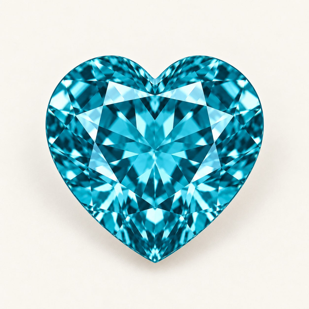 Teal lab-grown spinel, heart cut