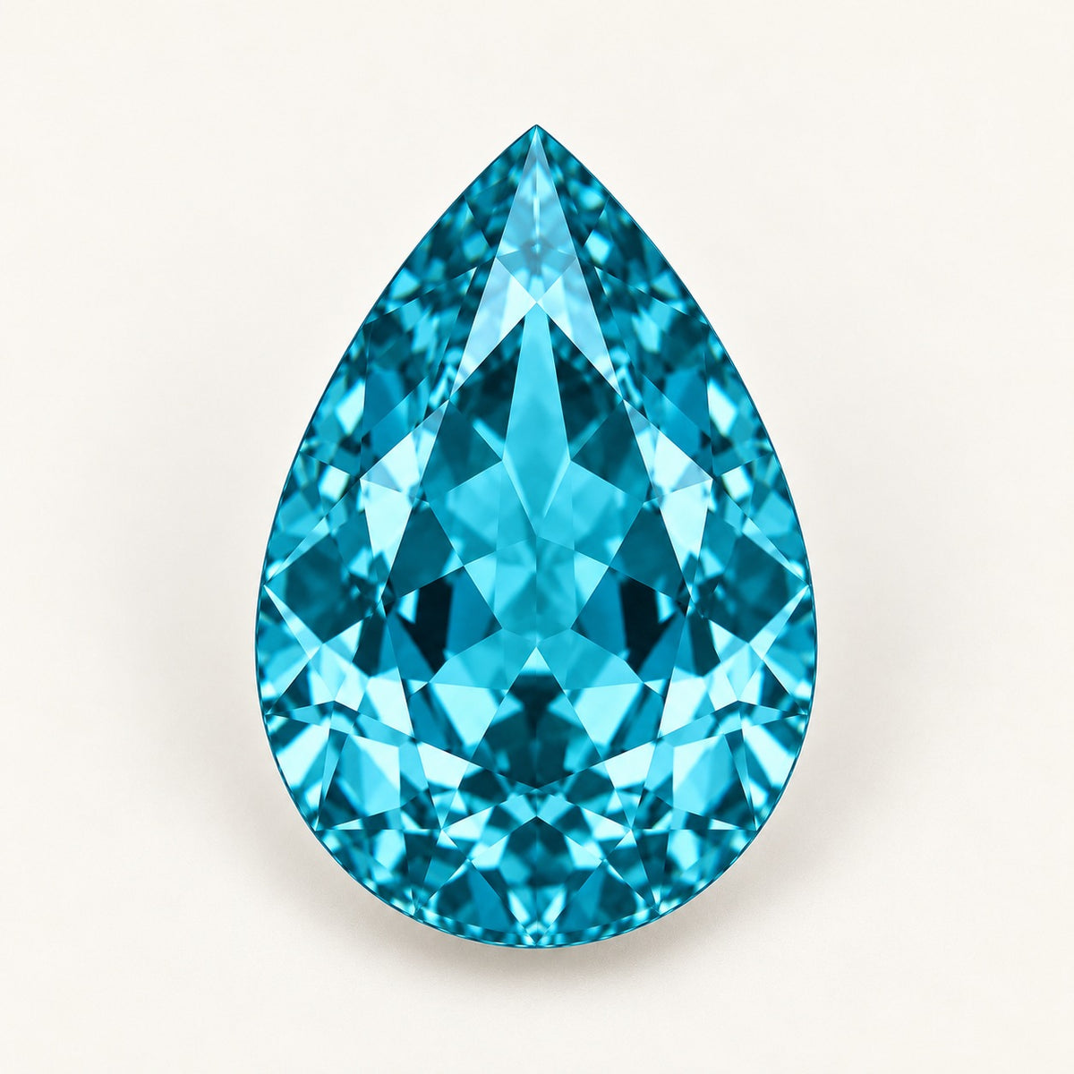 Teal lab-grown spinel, pear cut