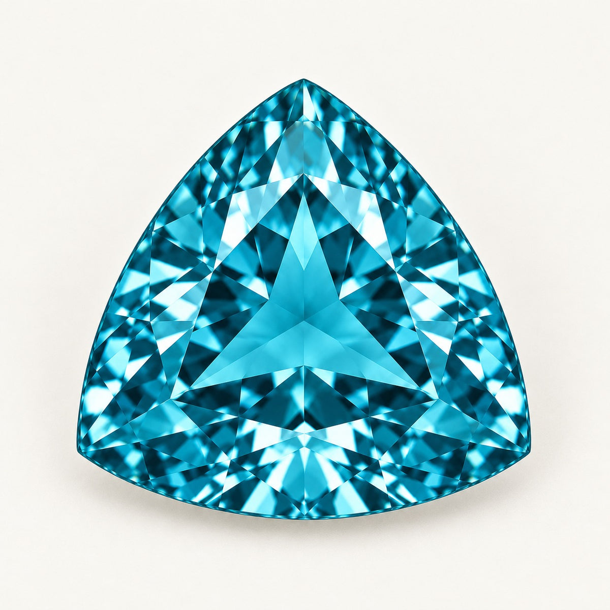 Teal lab-grown spinel, trillion cut