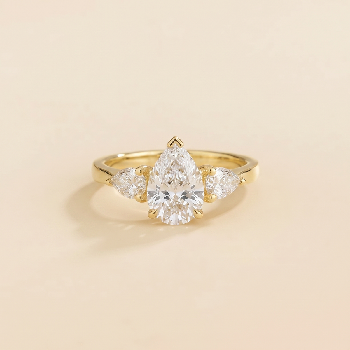 Terra Pear-Cut Lab-Grown Diamond Engagement Ring in Gold – front view