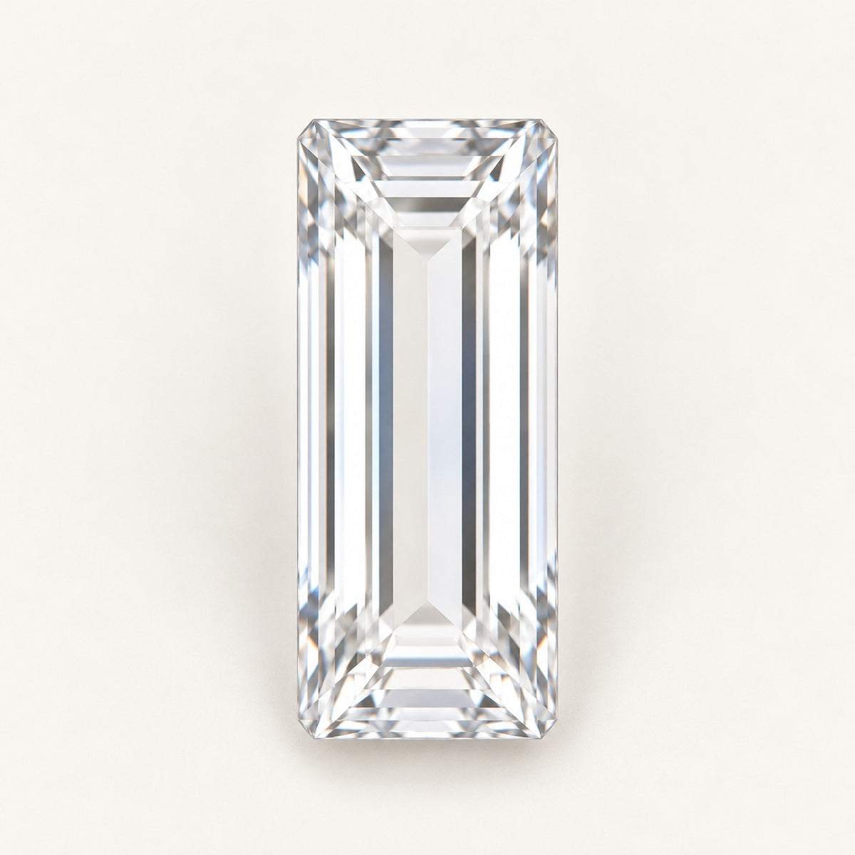 White lab-grown spinel, baguette cut