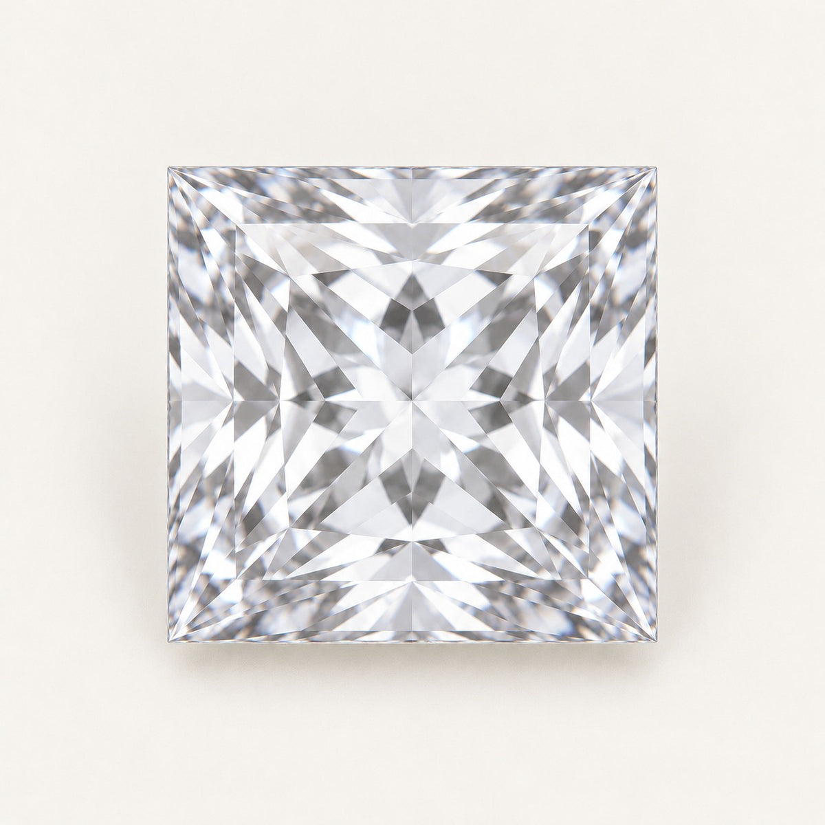 White lab-grown spinel, princess cut