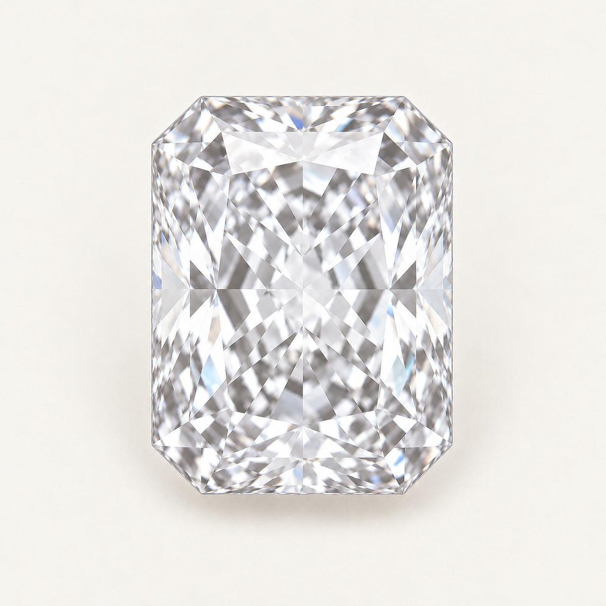 White lab-grown spinel, radiant cut