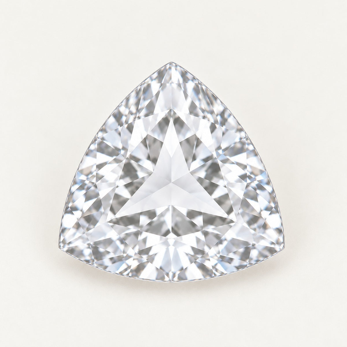 White lab-grown spinel, trillion cut