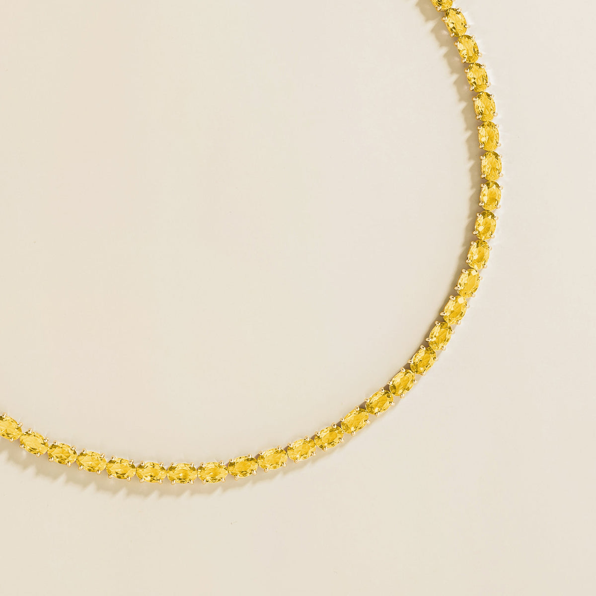 Salto Yellow Sapphire Oval Tennis Necklace in Gold