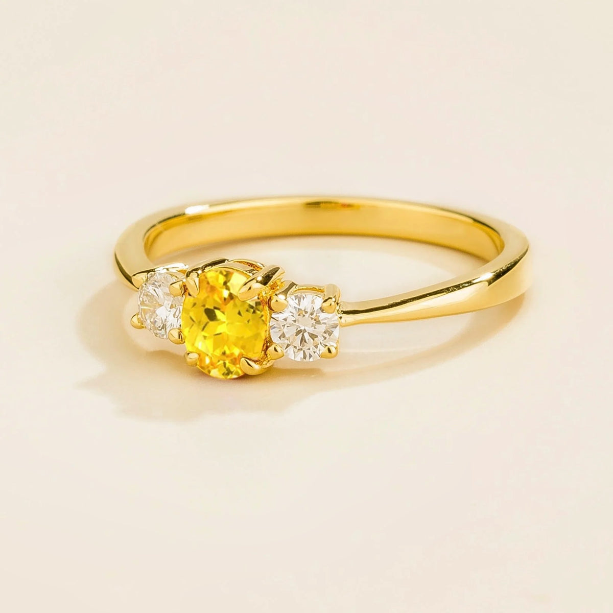 Boble Yellow Sapphire & Diamond Ring in Gold