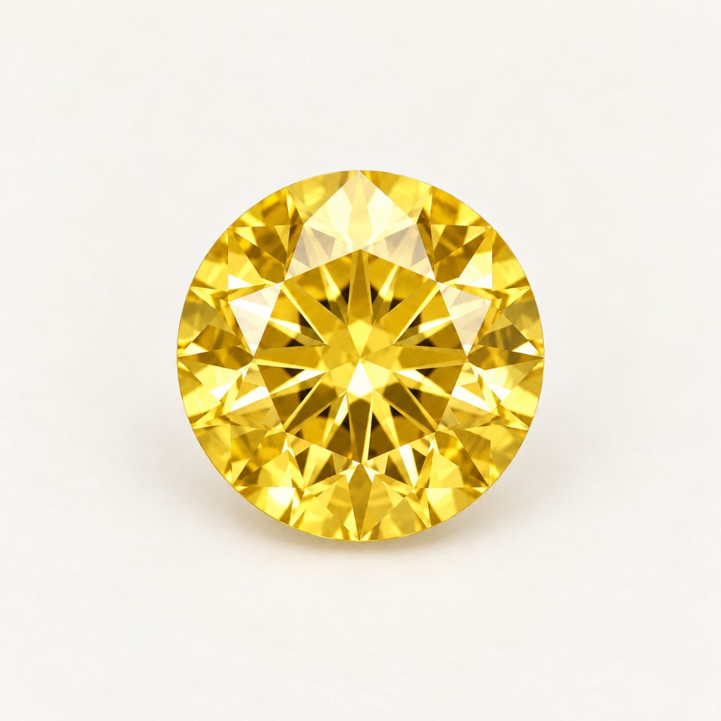 Yellow lab-grown sapphire, round cut