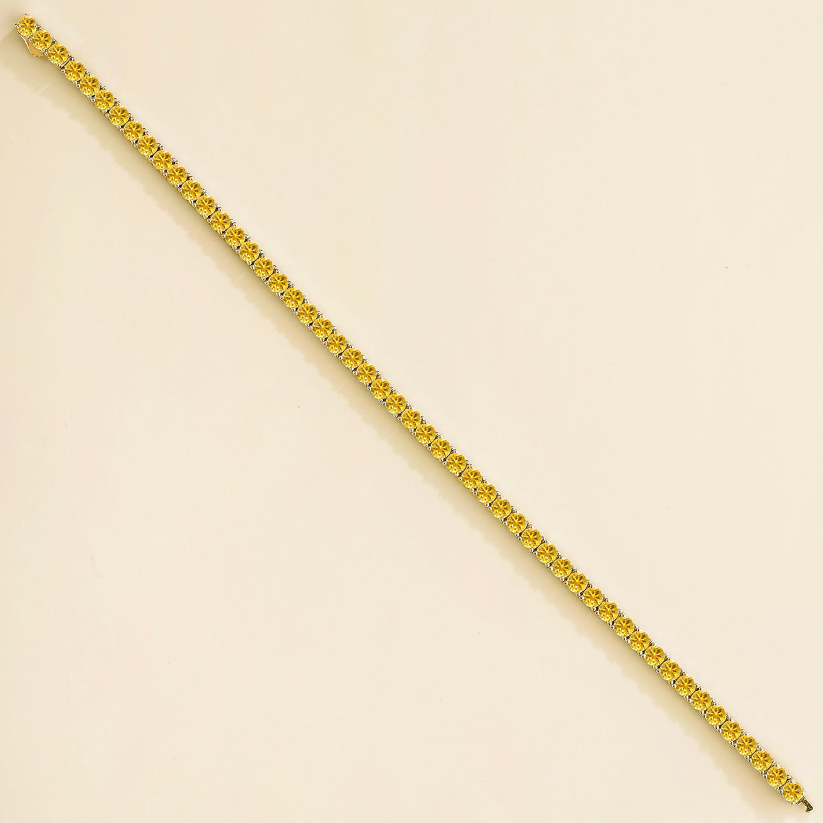 Stacy Yellow Sapphire Tennis Bracelet in Gold – front view