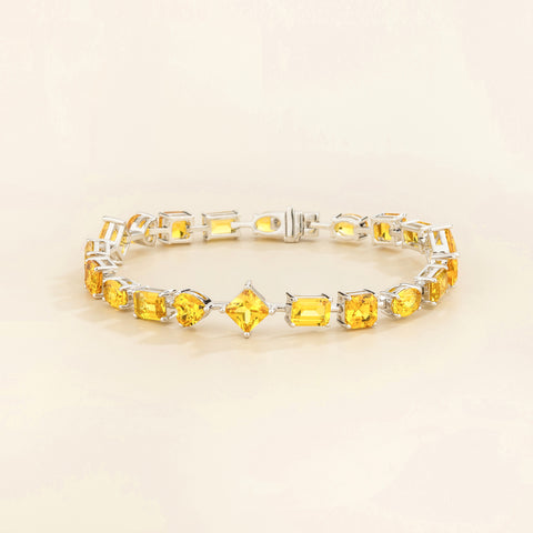 Una Yellow Sapphire Tennis Bracelet In White Gold