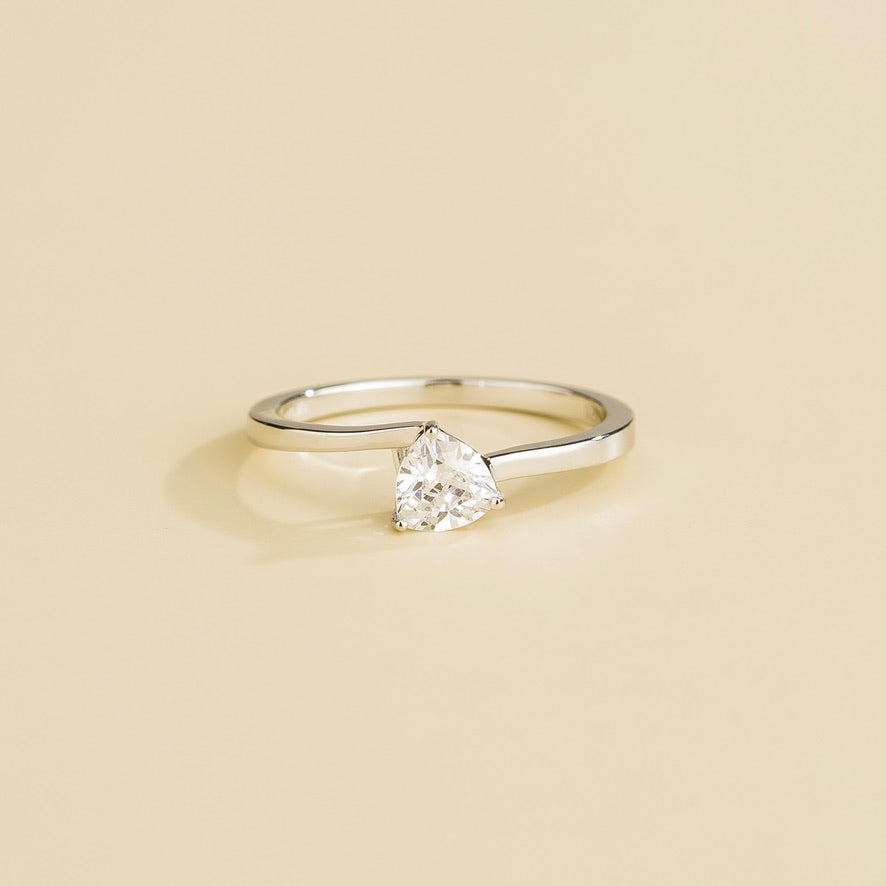 rillion Diamond Solitaire Ring in White Gold