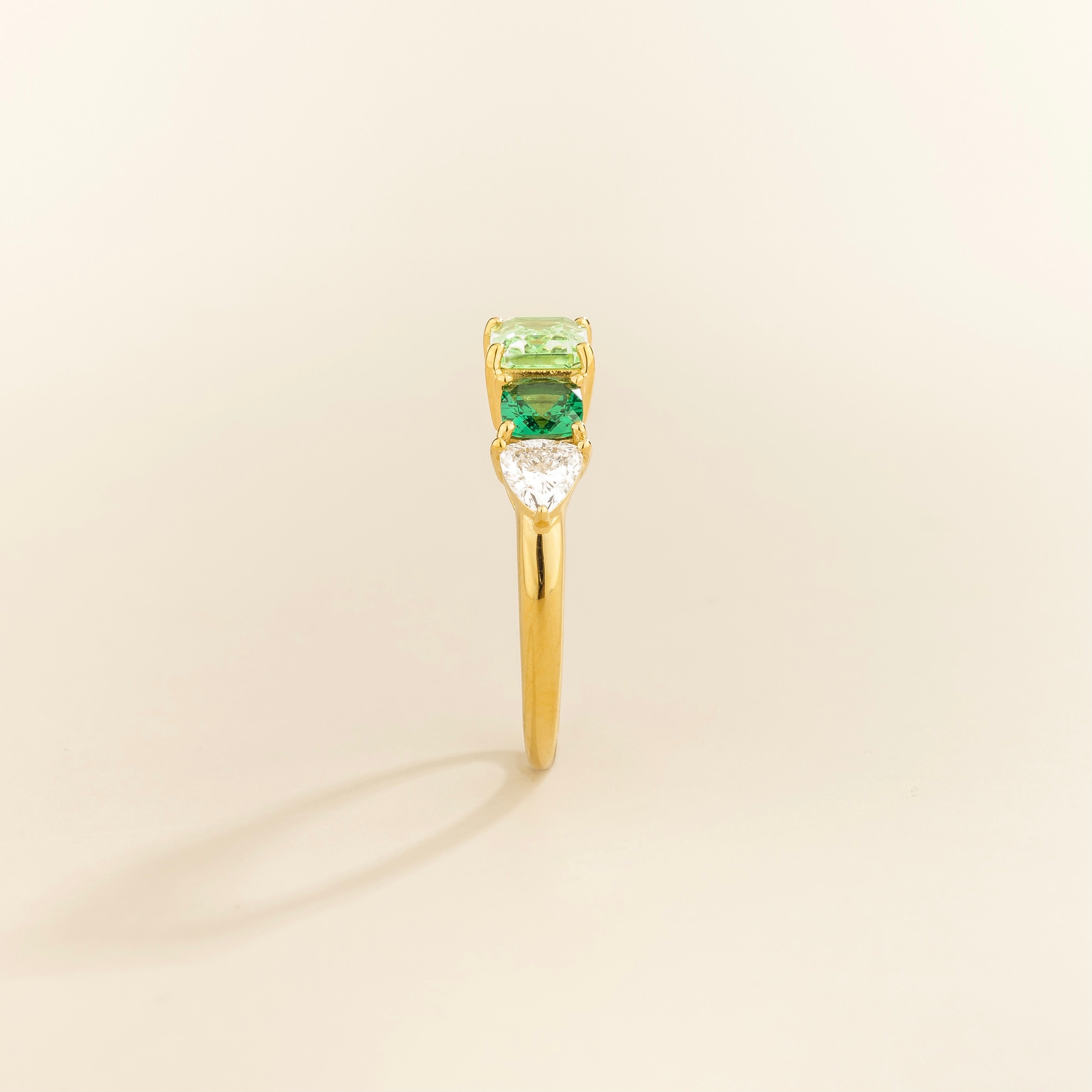 Alexia Ring in Green Sapphire, Emerald & Diamond set in Gold