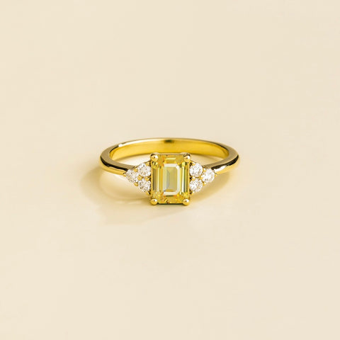 Juvetti Jewellery London Chateau Gold Ring Yellow Sapphire and Diamond