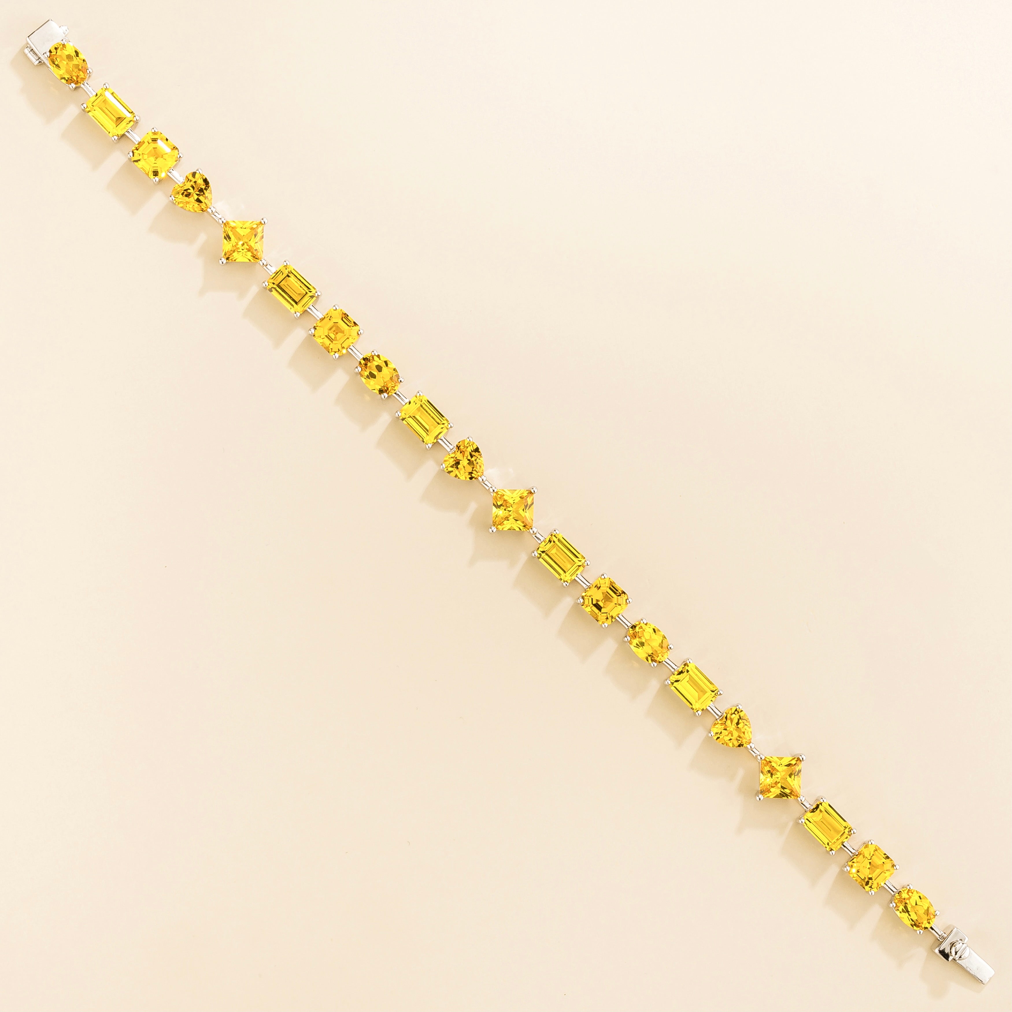 Una Yellow Sapphire Tennis Bracelet In White Gold