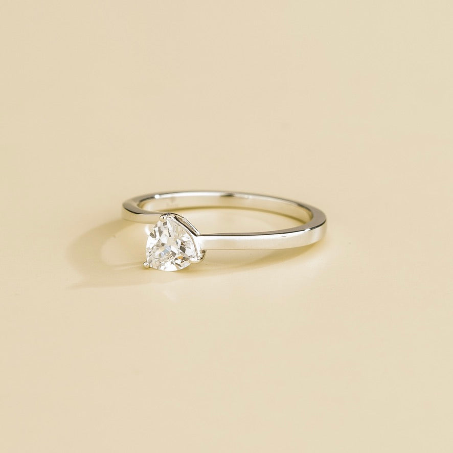 rillion Diamond Solitaire Ring in White Gold