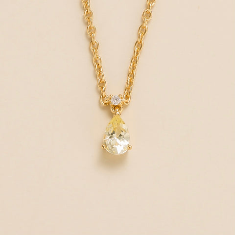 Ori Small Pendant Necklace In Yellow Sapphire and Diamond Set In Gold Ori Small Pendant Necklace In Yellow Sapphire and Diamond Set In Gold