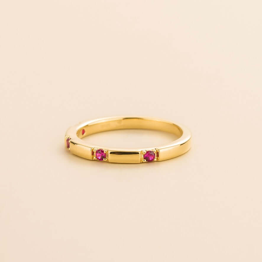 Balans Ring In Ruby Set In Gold Juvetti Jewellery London