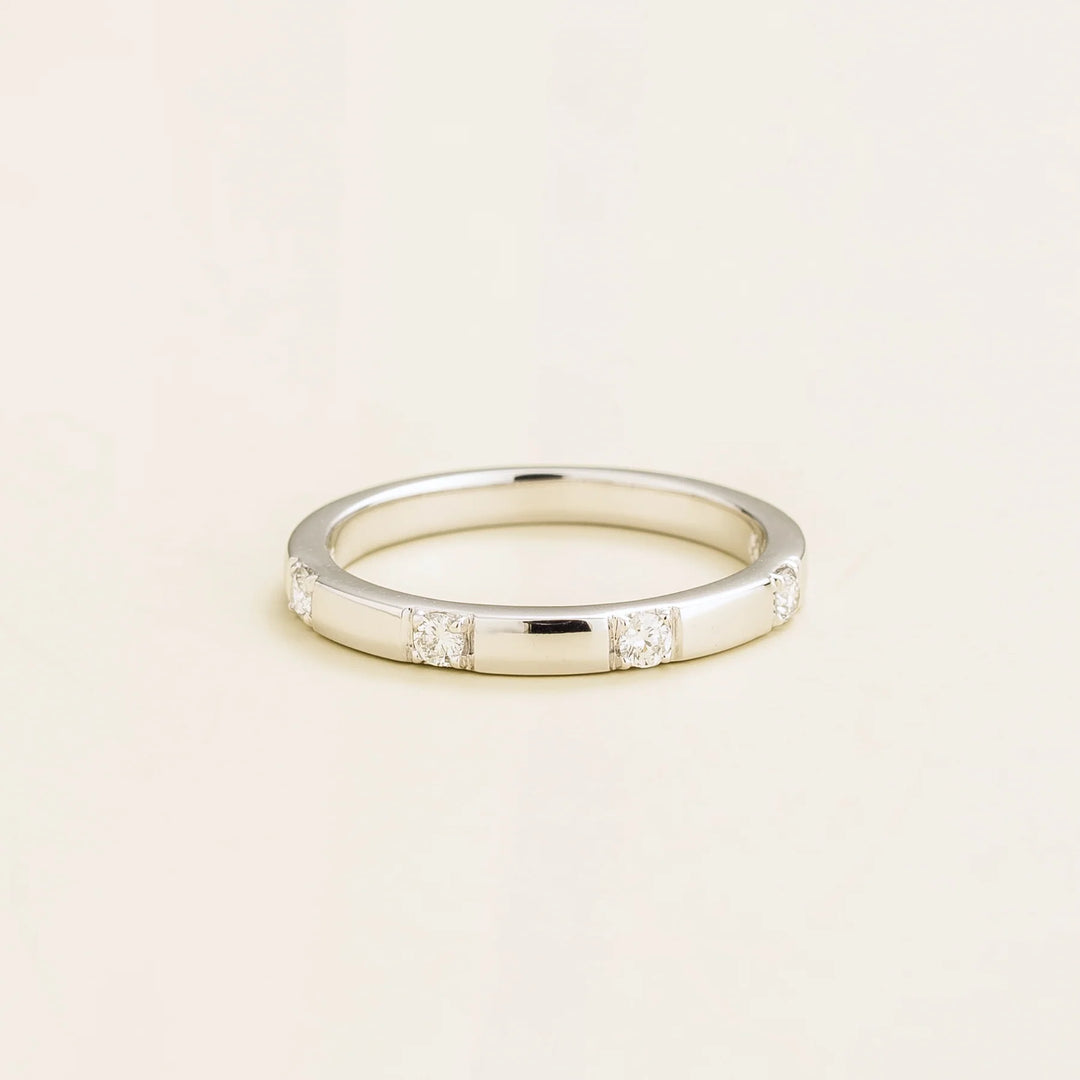 Balans White Gold Ring Set With Diamond Bespoke Jewellery From London
