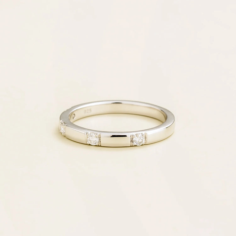 Balans White Gold Ring Set With Diamond Bespoke Jewellery From London UK