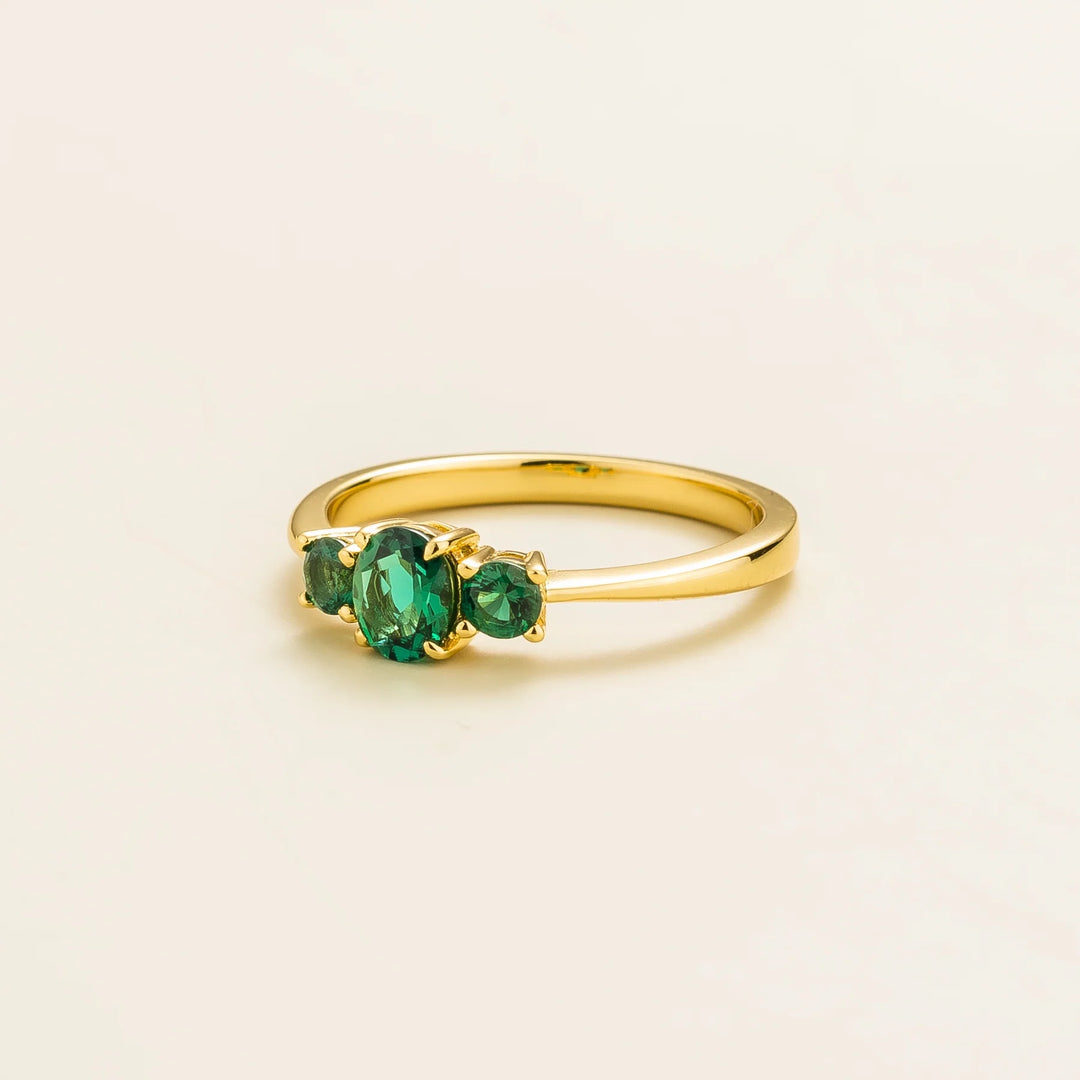 Boble Gold Ring Set With Emerald By Juvetti Online Jewellery London UK