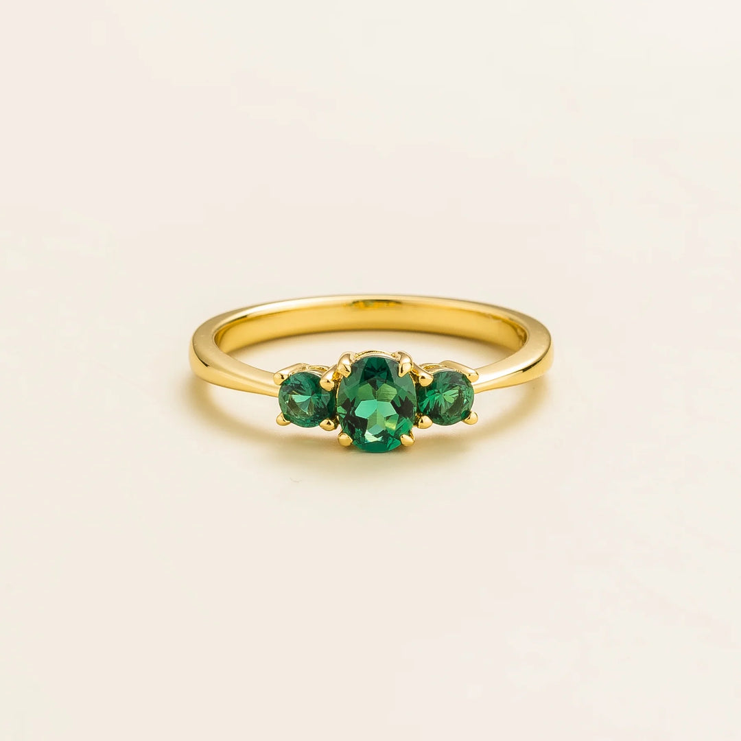 Boble Gold Ring Set With Emerald By Juvetti Online Jewellery London