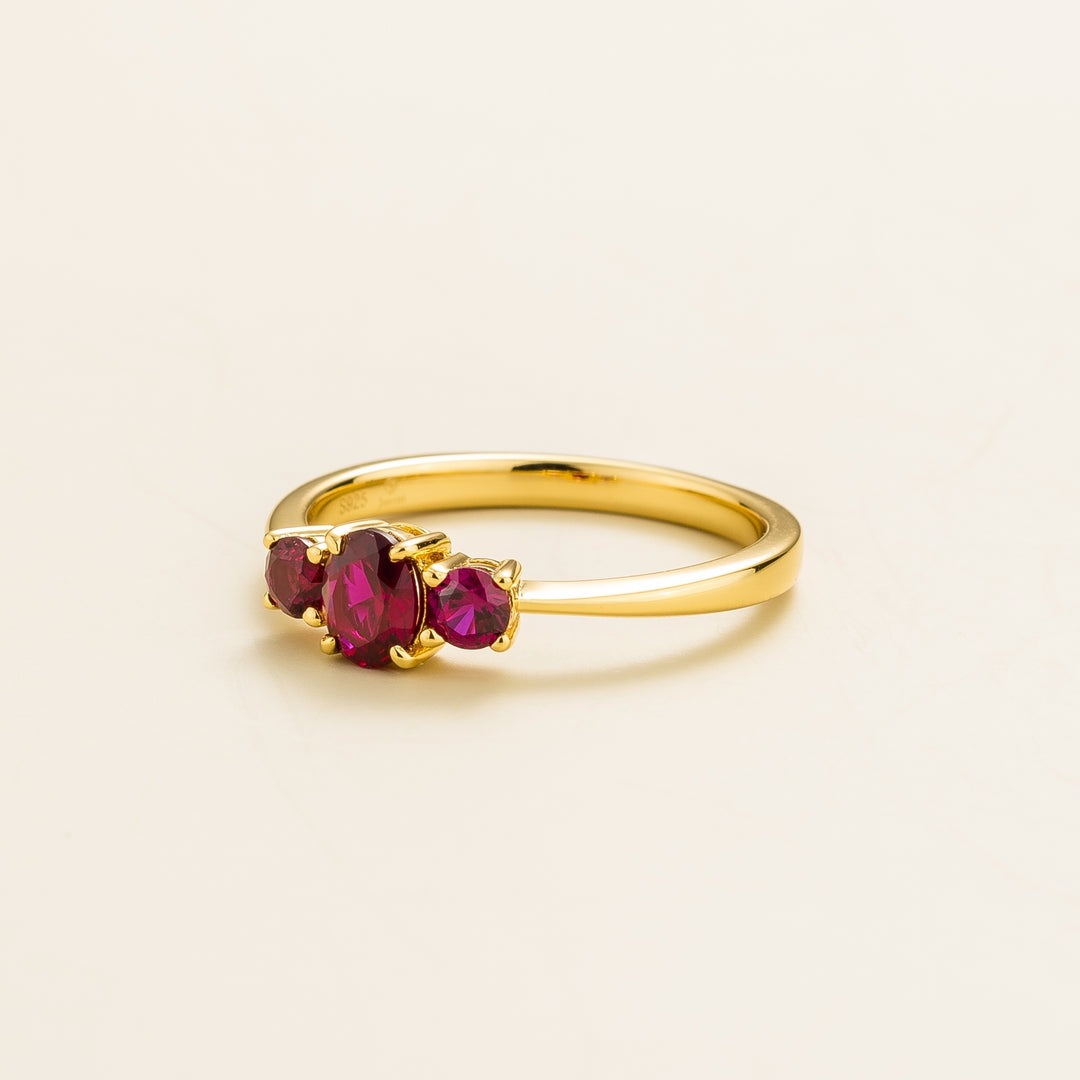 Boble gold ring set with Ruby