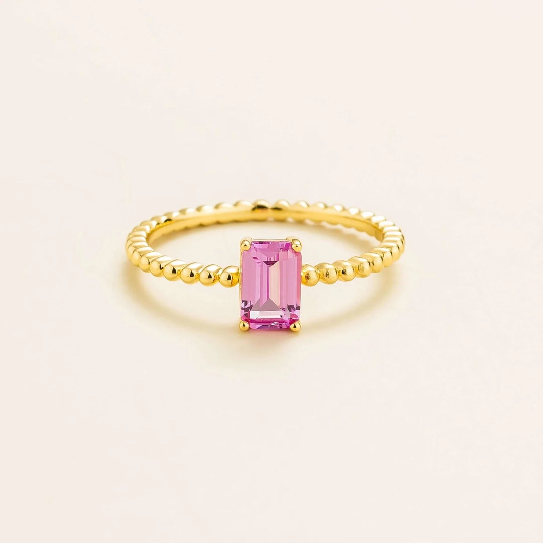 Buchon Gold Ring Set With Pink Sapphire