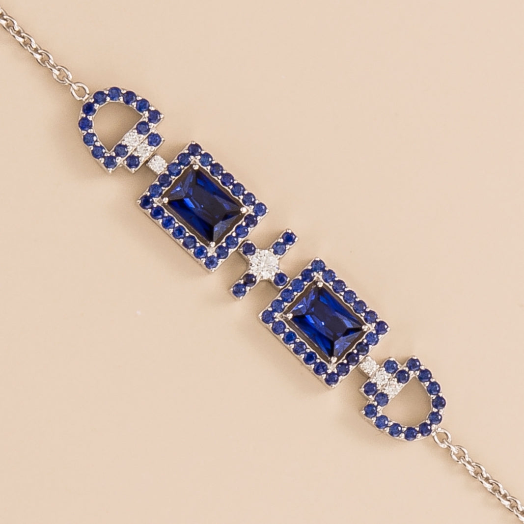 Ciceris White Gold Bracelet Blue Sapphire Diamond Juvetti Jewellery London
