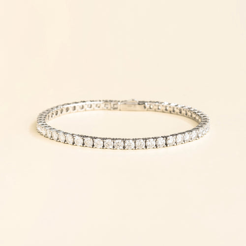 Stacy Diamond Round Tennis Bracelet in White Gold
